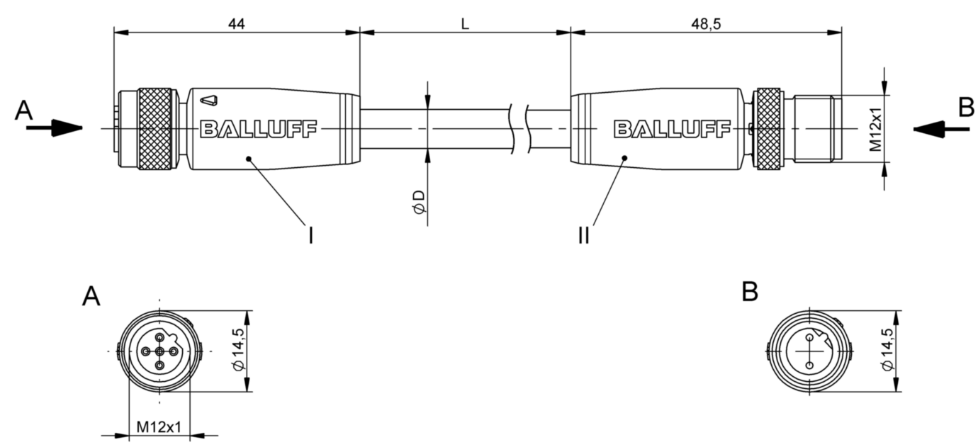 Соединительный кабель Balluff BCC M415-M412-3B-329-PS72N1-020