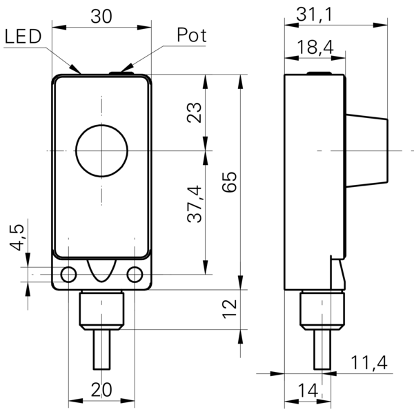 Ультразвуковой датчик расстояния Baumer UNDK 30U9103
