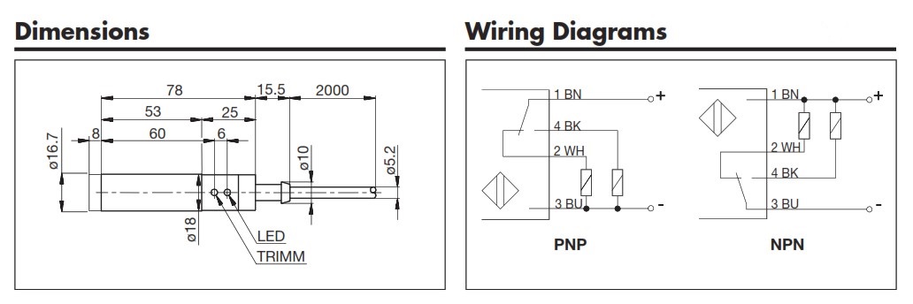 Емкостный датчик Carlo Gavazzi CB18CLN12NAAX