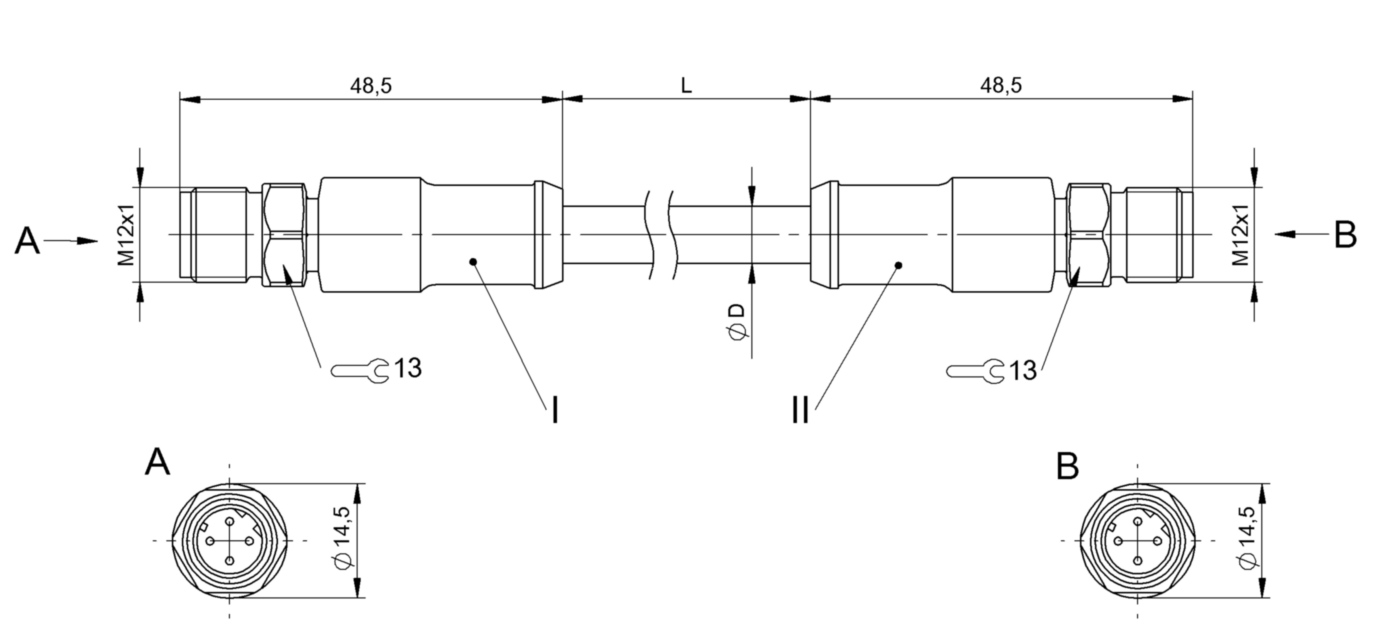 Соединительный кабель Balluff BCC S4B4-S4B4-6D-331-PS54N2-020-C009