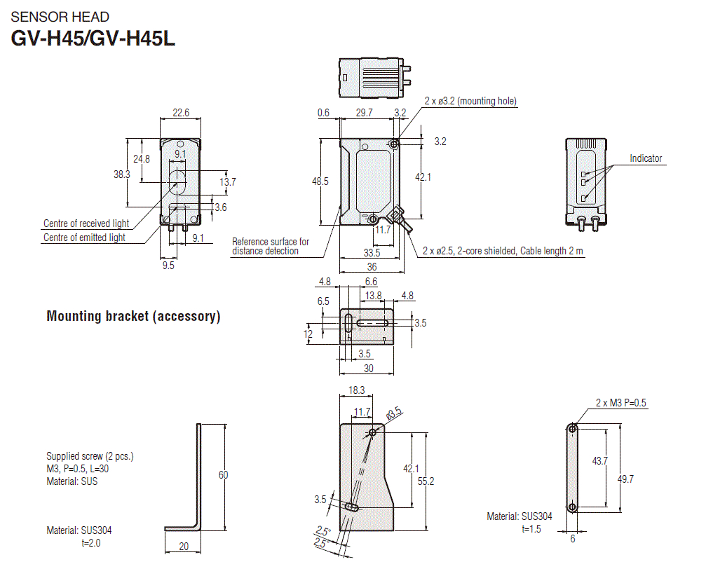 Лазерный датчик смещения KEYENCE GV-H45