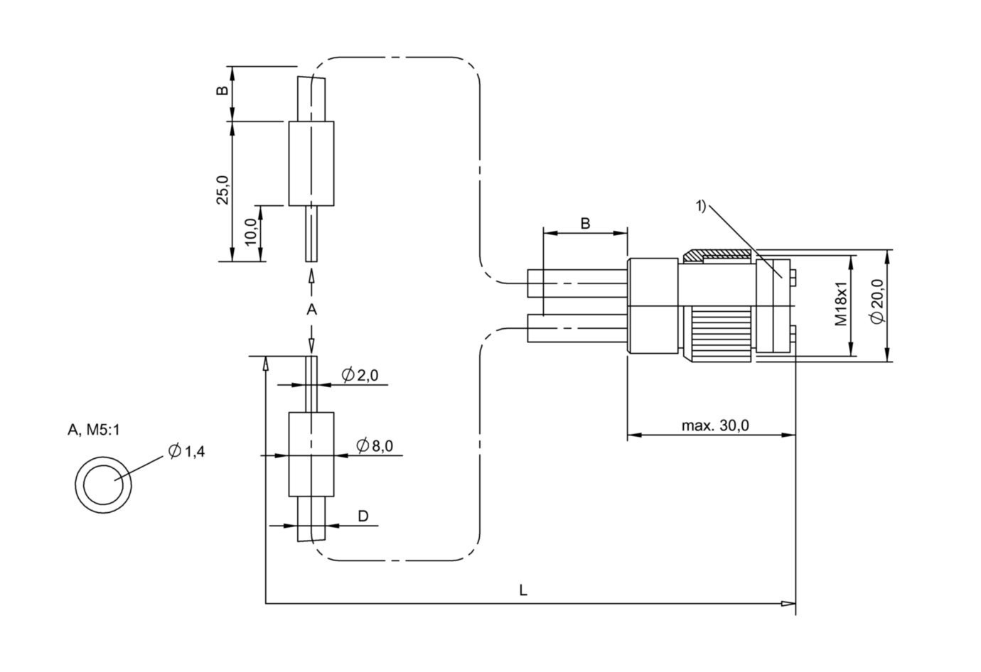 Оптоволоконный кабель Balluff BFO 18A-LGG-SMG-10-2