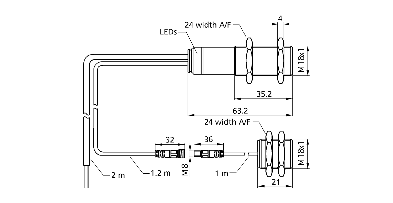 Датчик двойного листа Microsonic dbk+4/3BEE/M18 E+S