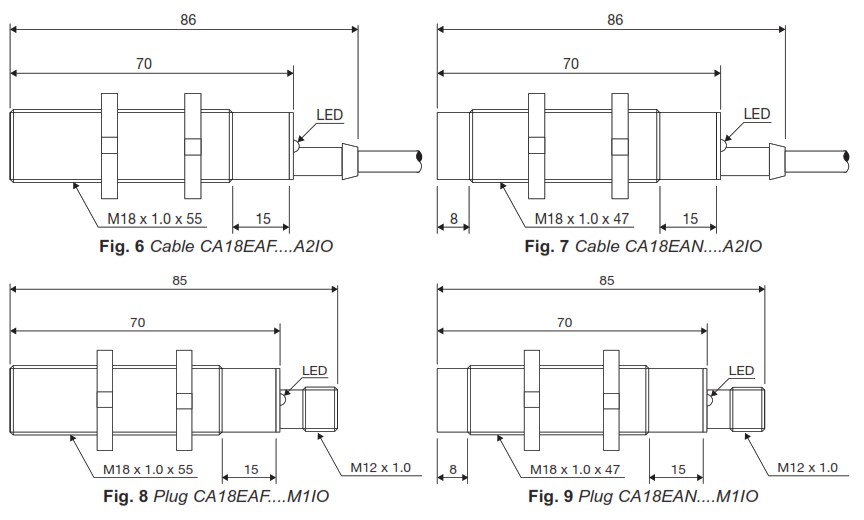 Емкостный датчик Carlo Gavazzi CA18FAF08BPM1IO