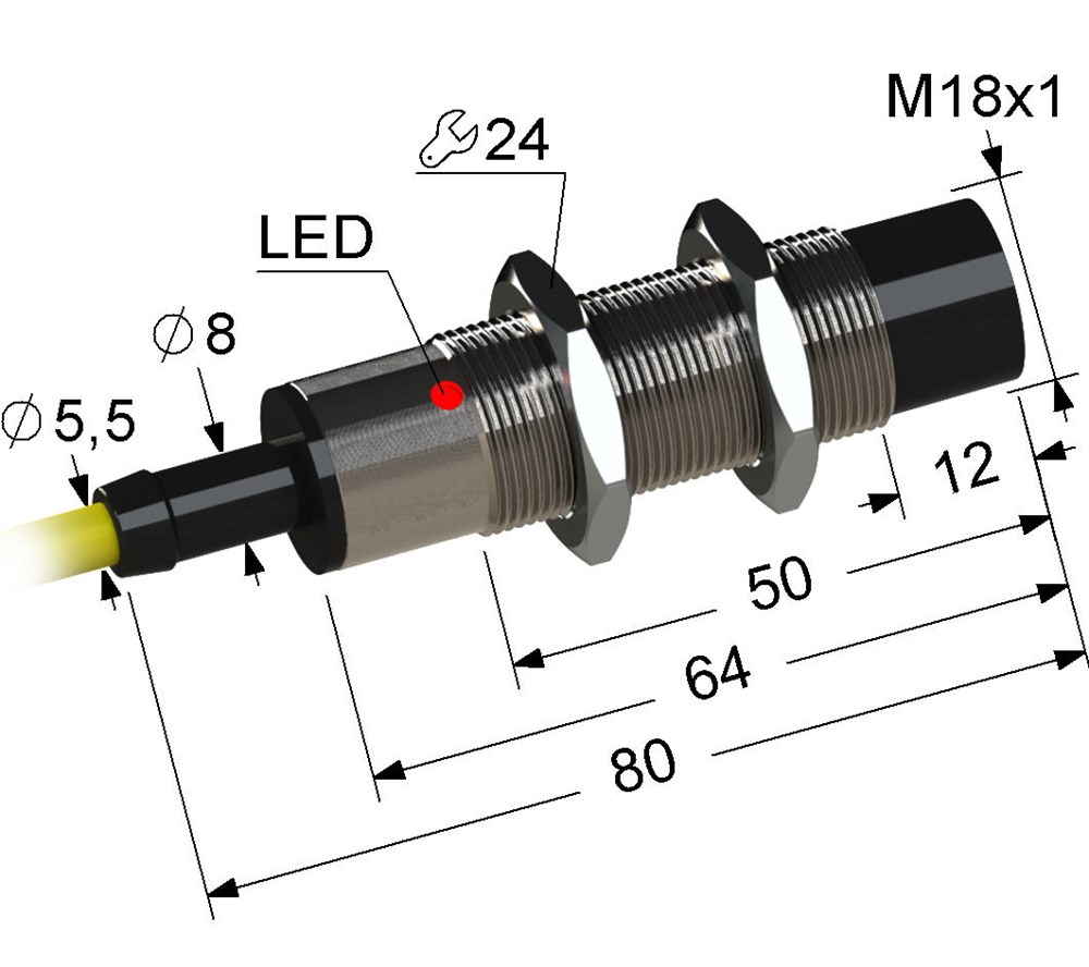 Индуктивный датчик с аналоговым выходом Мега-К PS2D-18M80-8N91-Z