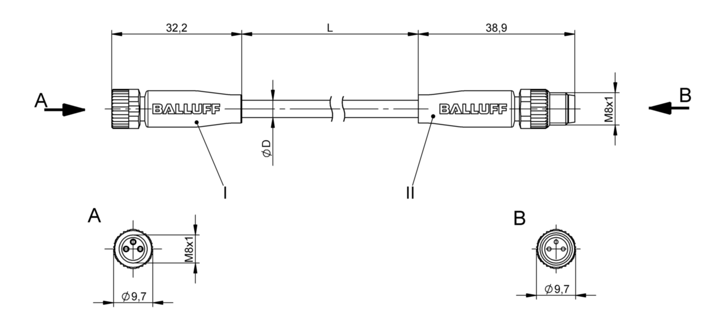 Соединительный кабель Balluff BCC M313-M313-30-602-PX0334-003