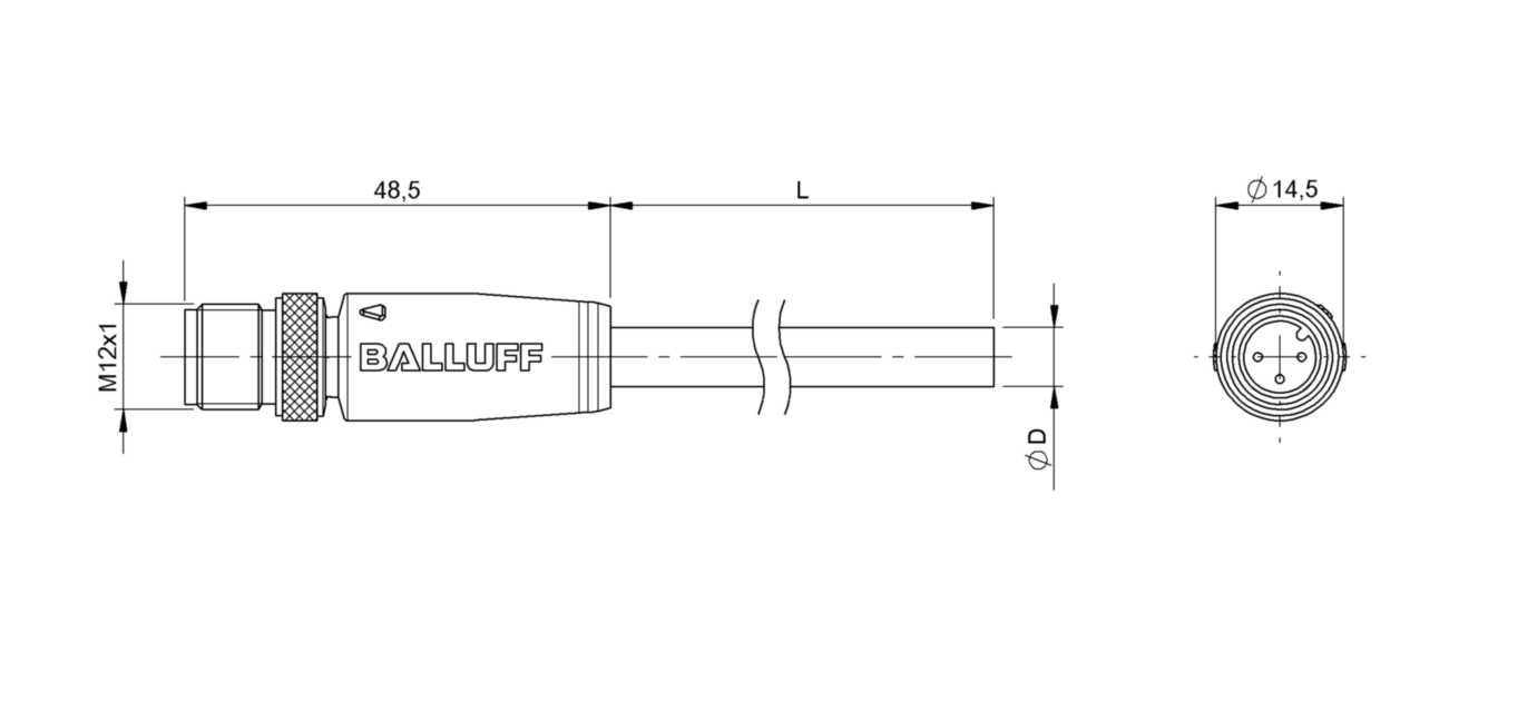 Разъем с кабелем Balluff BCC M413-0000-2A-036-VS8334-050