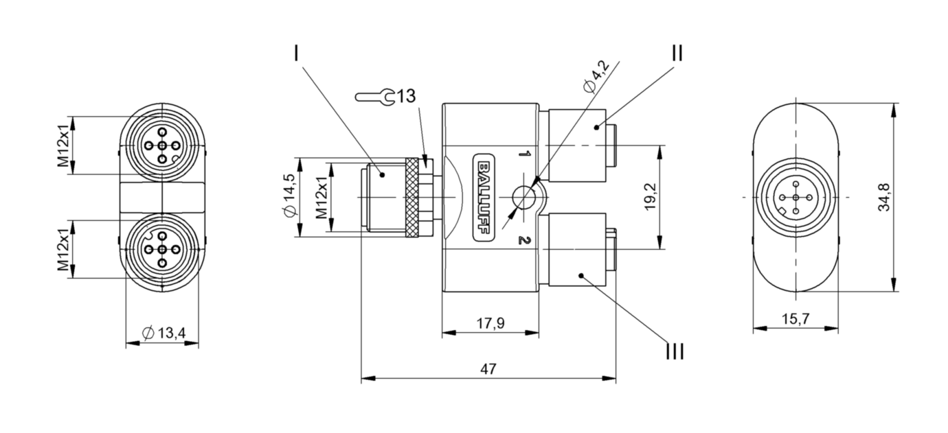 Y-образный распределитель Balluff BCC M415-M415-M415-U0016-000