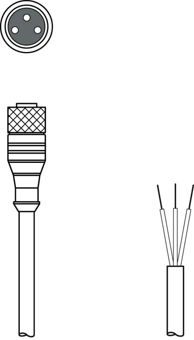 Разъем с кабелем Leuze Electronic KD U-M8-3A-P1-100