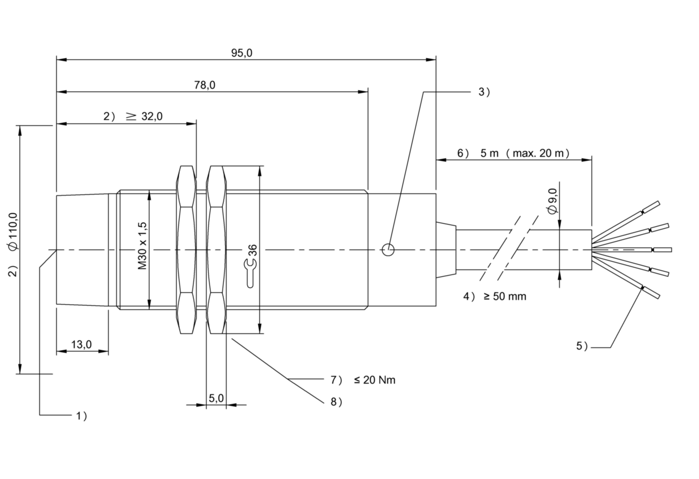 RFID головка чтения/записи Balluff BIS C-60R-002-08P-PU-20