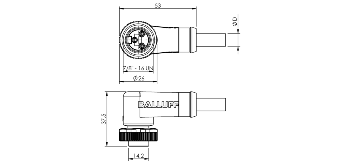 Разъем с кабелем Balluff BCC A323-0000-10-071-VX43W6-050