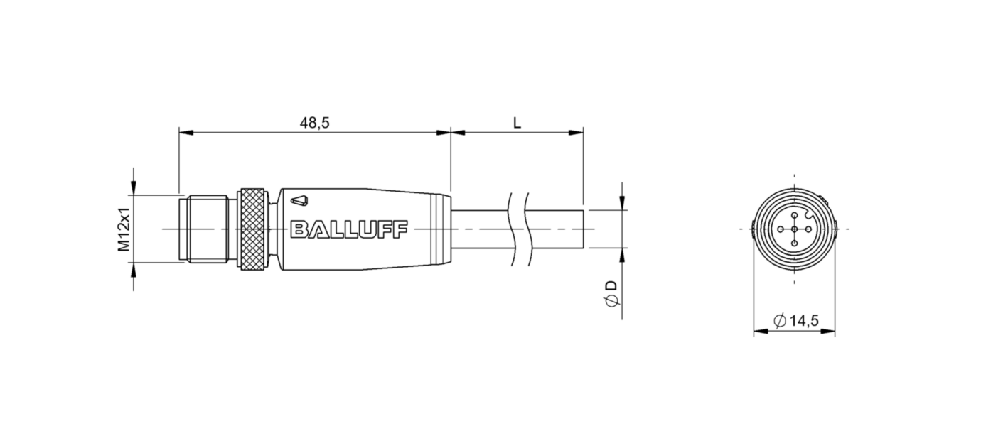 Разъем с кабелем Balluff BCC M415-0000-2A-030-VS85N6-020