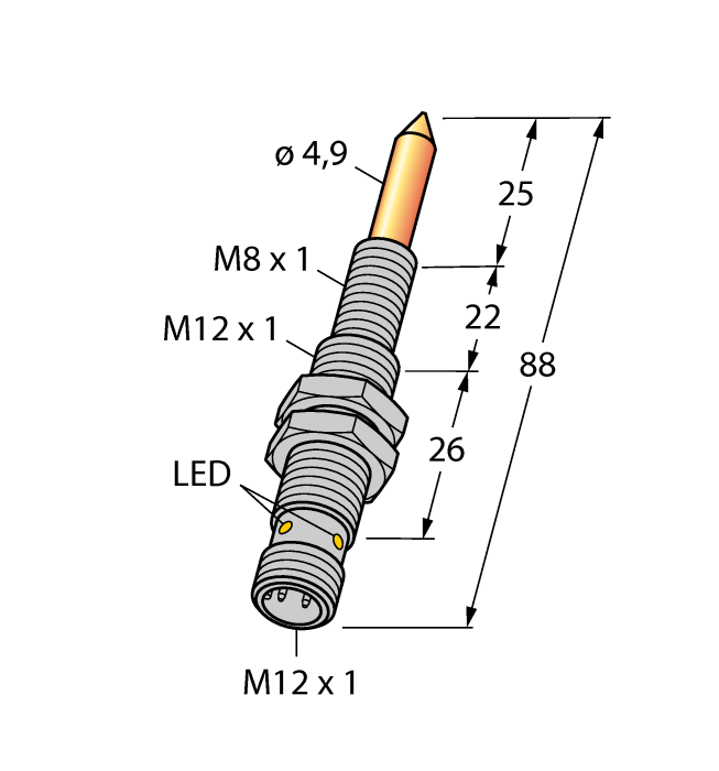Магнитный датчик TURCK NIMFE-EM12/4.9L88-UP6X-H1141/S1182