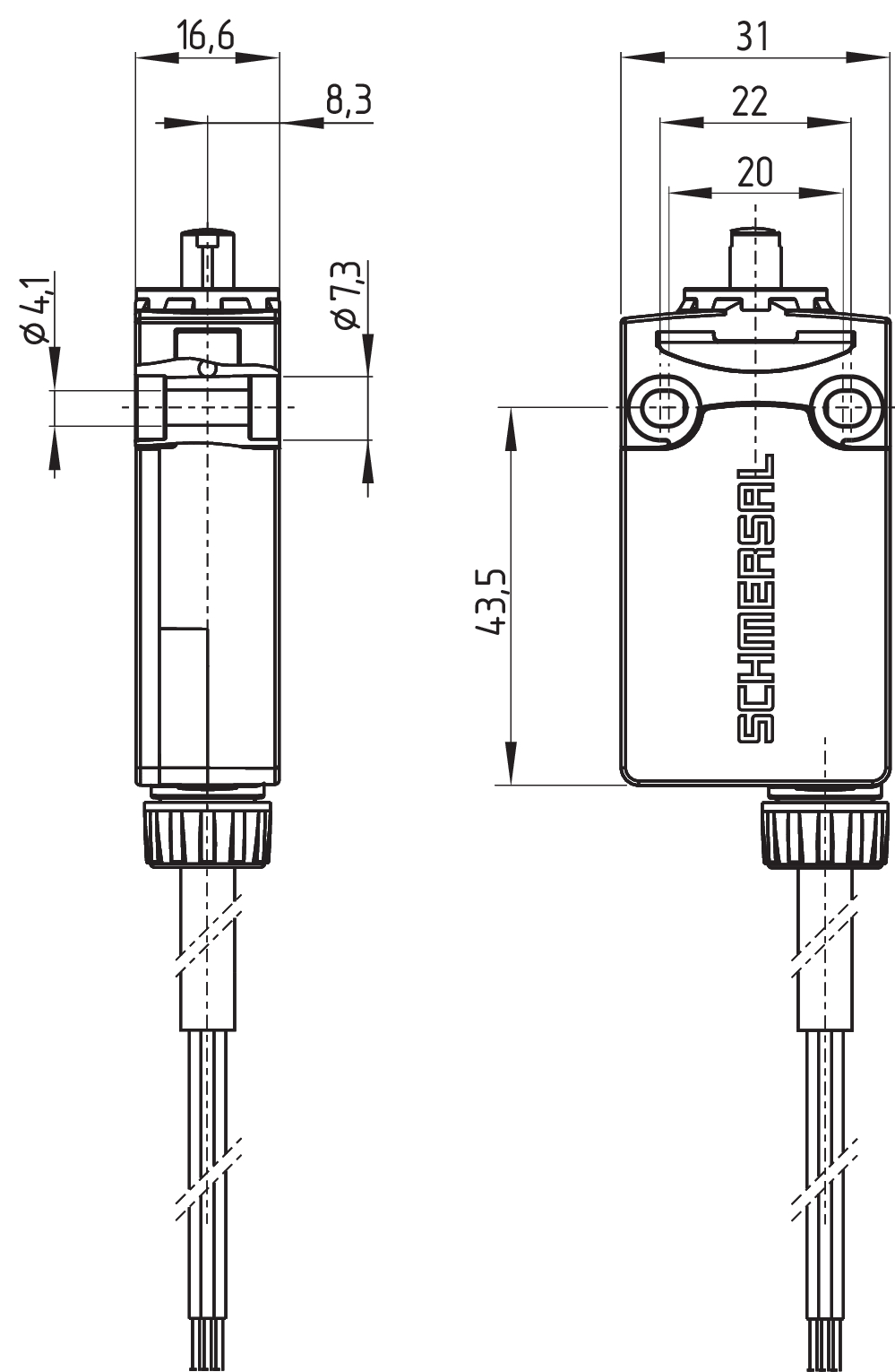 Kонцевой выключатель безопасности Schmersal PS116-T12-L200-R200