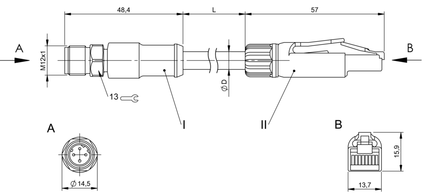 Соединительный кабель Balluff BCC S4B4-E834-8G-668-PS54N2-100-C009
