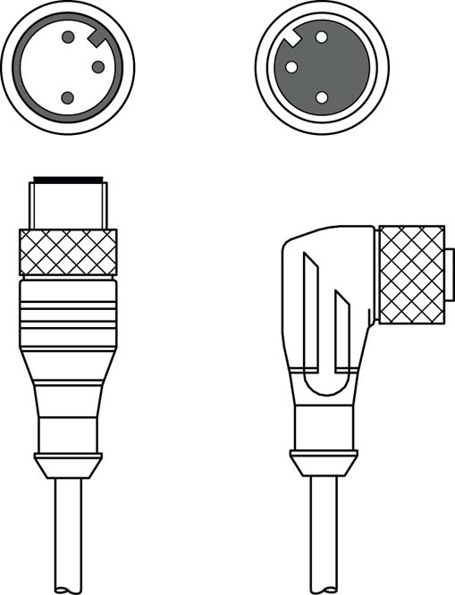 Соединительный кабель Leuze Electronic KDS U-M12-3W-M12-3A-P1-030