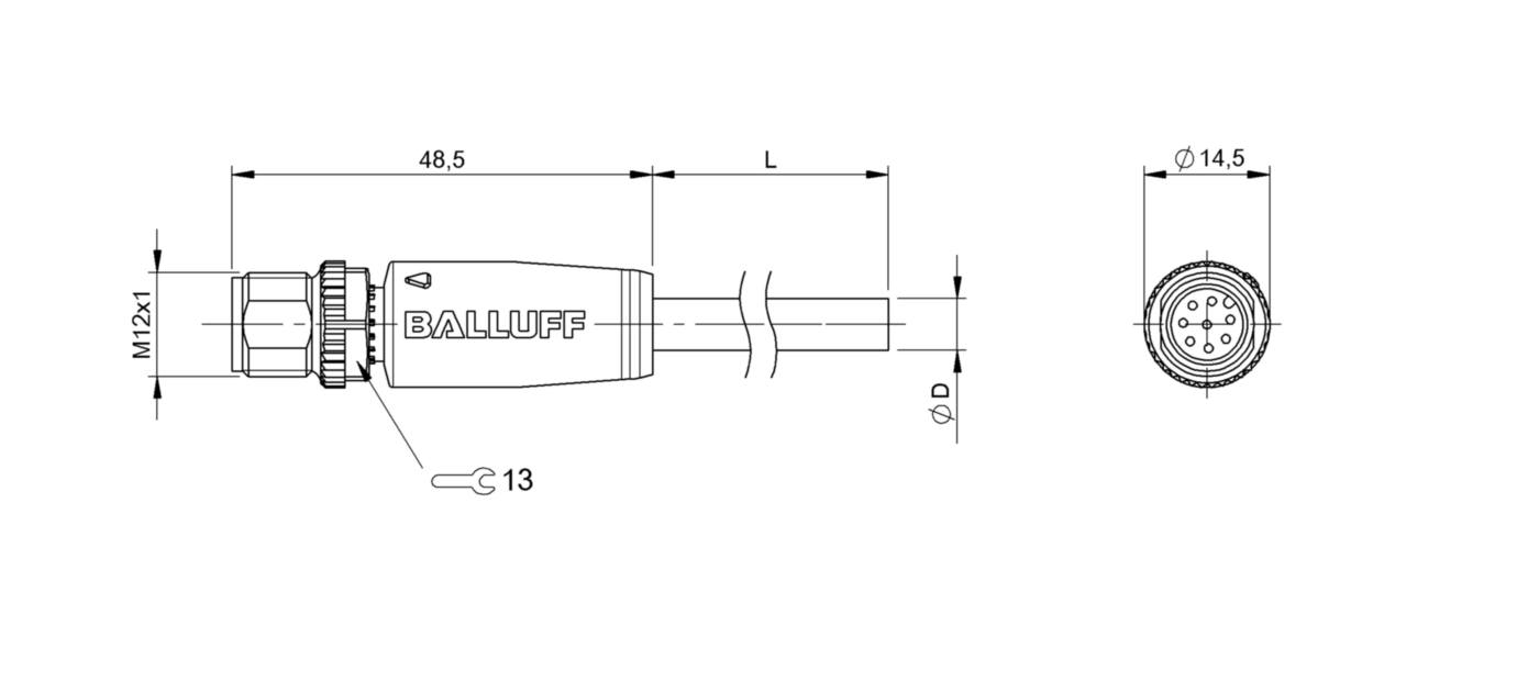Разъем с кабелем Balluff BCC M418-0000-2A-044-VX8825-100