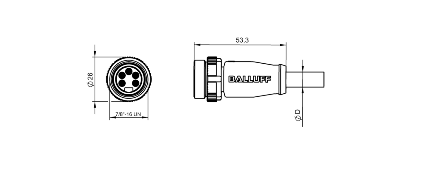 Разъем с кабелем Balluff BCC A315-0000-20-030-VS85N4-020