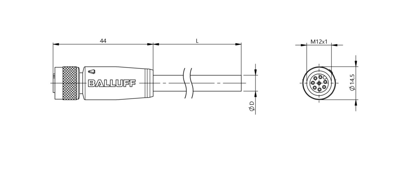 Разъем с кабелем Balluff BCC M418-0000-1A-046-PS0825-150