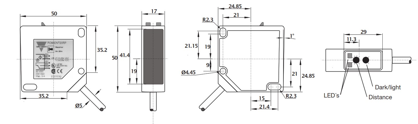 Оптический датчик Carlo Gavazzi PC50CNT20RP