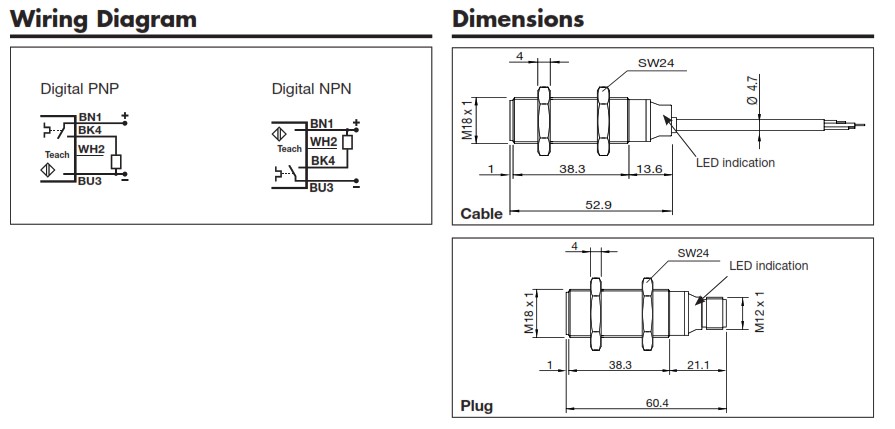 Ультразвуковой датчик Carlo Gavazzi UA18ESD08NPM1TI