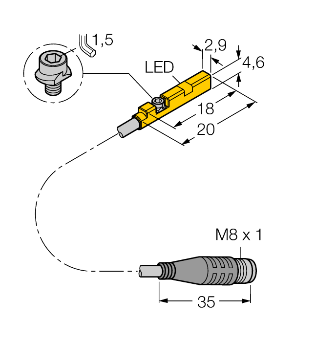 Магнитный датчик TURCK BIM-UNR-AP6X-0.3-PSG3S