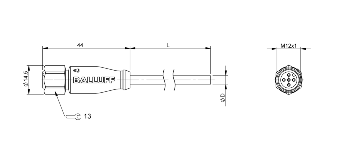 Разъем с кабелем Balluff BCC S415-0000-1A-003-VX8434-300