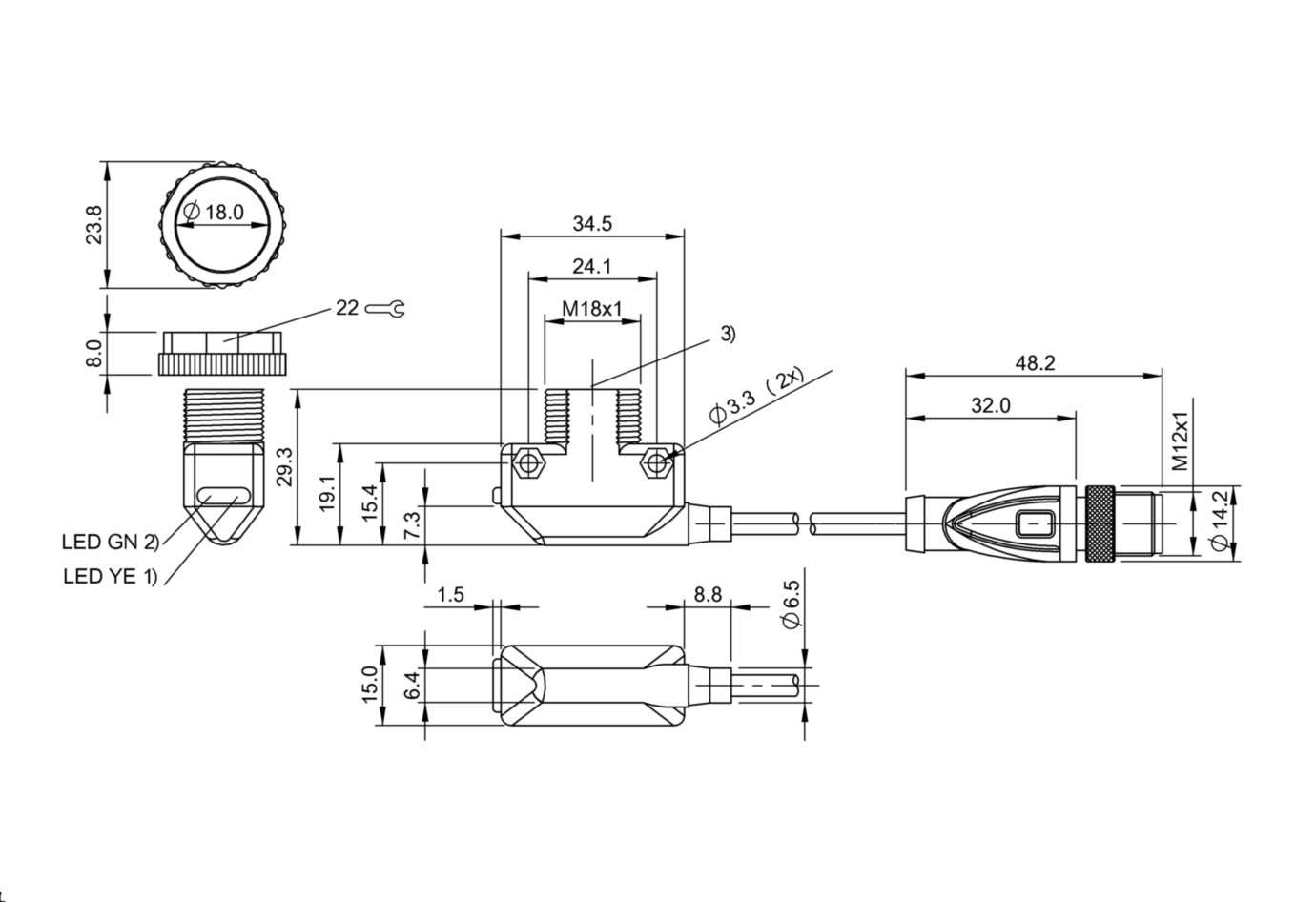Оптический датчик Balluff BOS 11K-NA-RH10-00,15-S4