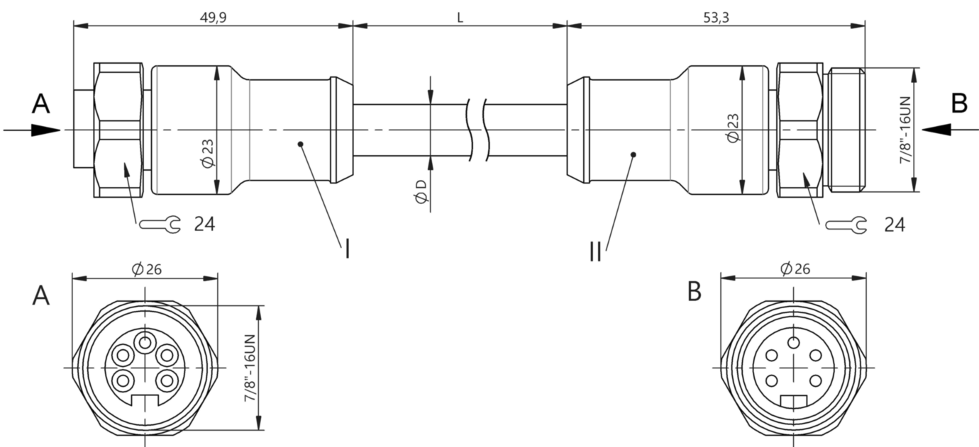 Соединительный кабель Balluff BCC C3B5-C3B5-30-335-YX85A5-006-C009