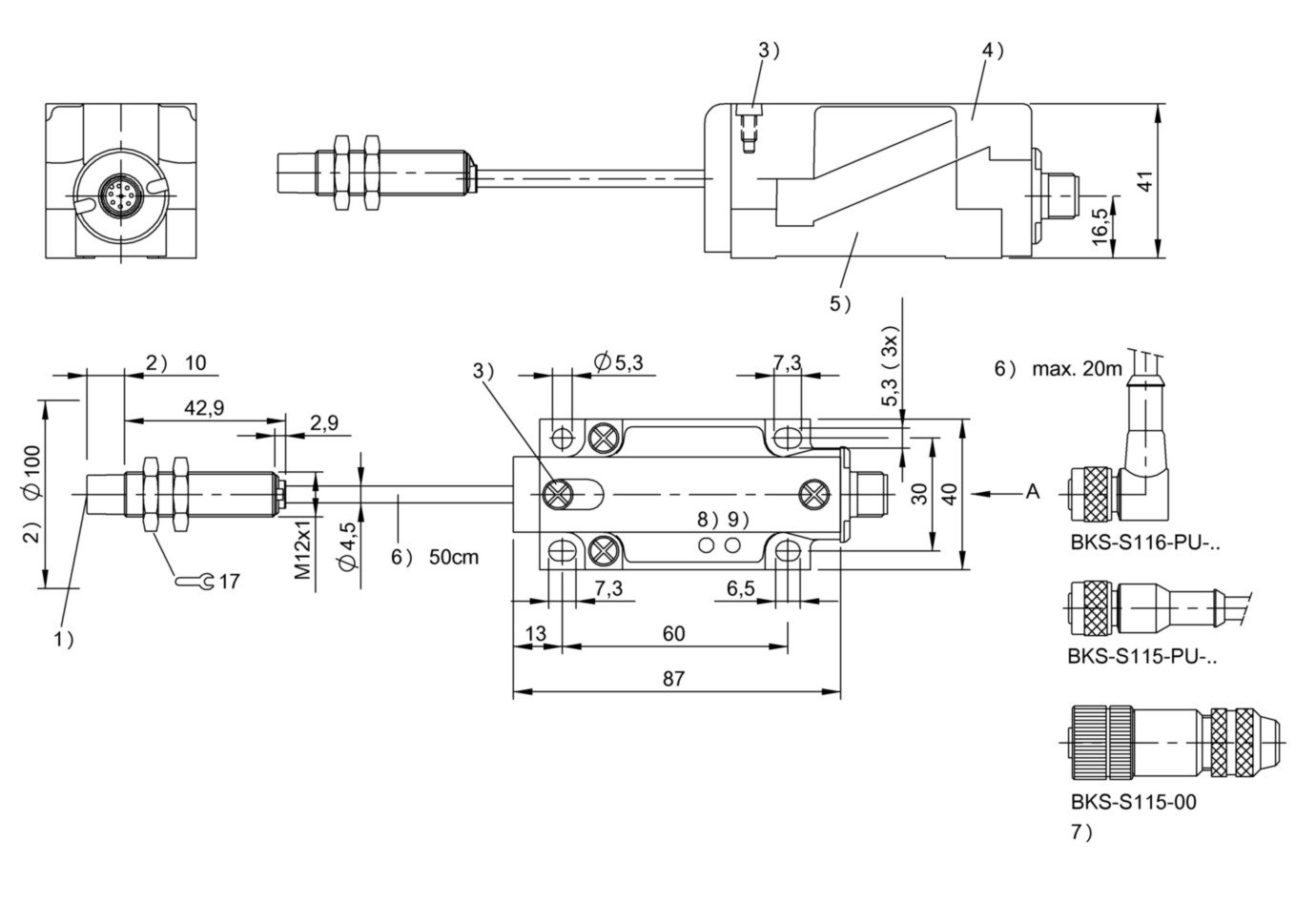 RFID головка чтения/записи Balluff BIS L-400-043-003-02-S115