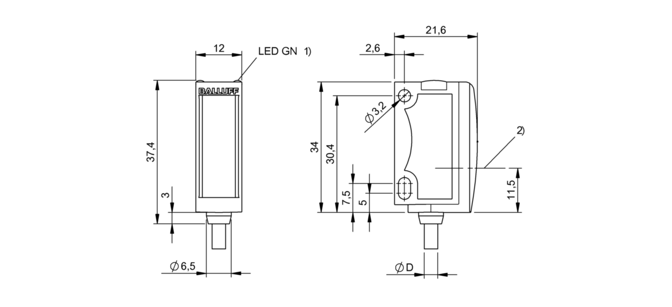 Оптический датчик Balluff BOS 6K-XT-LS10-02
