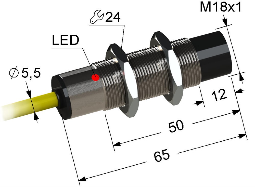 Индуктивный датчик с аналоговым выходом Мега-К PS2D-18M65-8N91-K