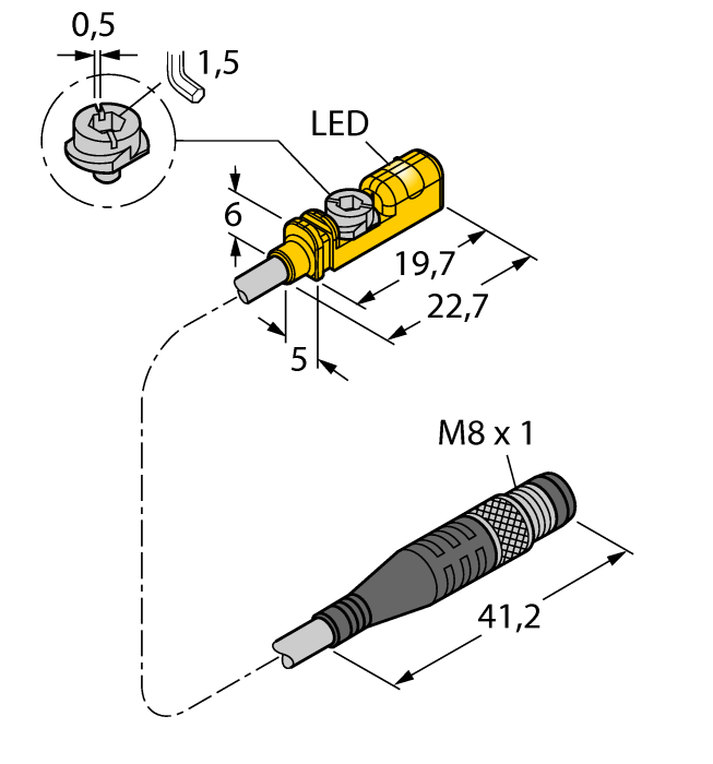 Магнитный датчик TURCK BIM-UNTK-AP6X-0.3-PSG3M