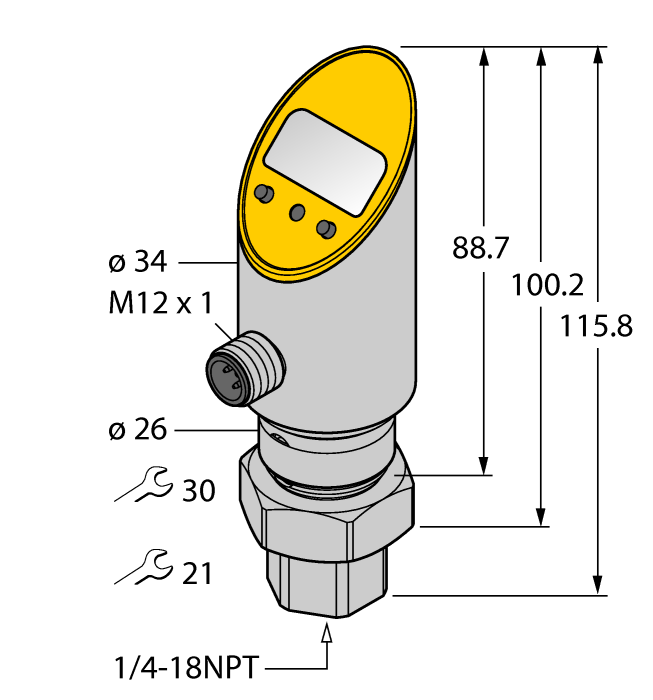 Датчик давления TURCK PS025V-502-LI2UPN8X-H1141/3GD