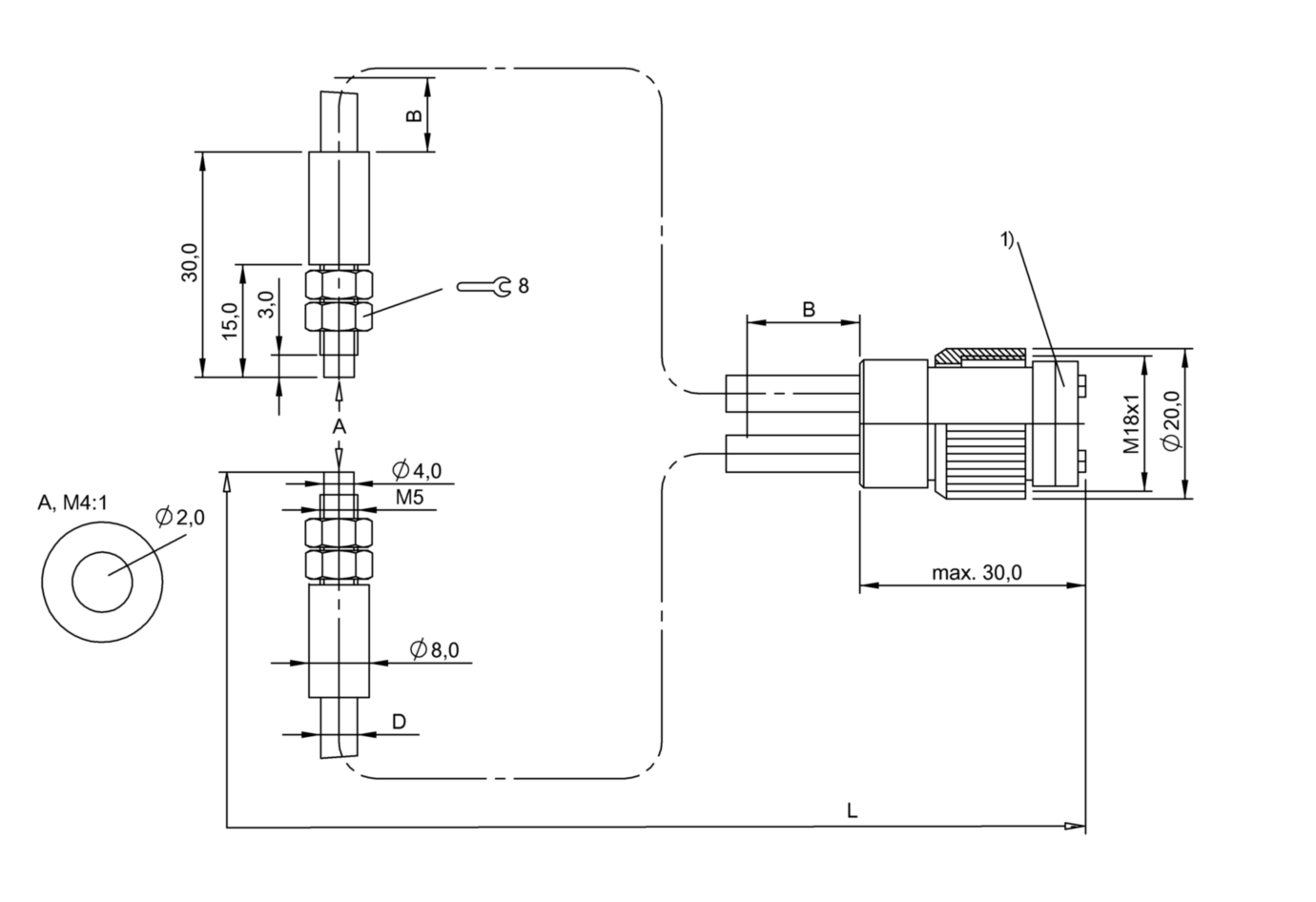 Оптоволоконный кабель Balluff BFO 18A-LAA-UZG-20-0,5
