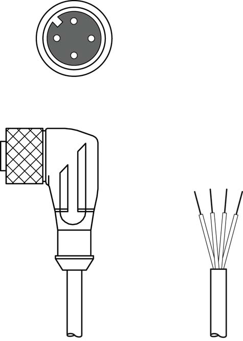 Разъем с кабелем Leuze Electronic KD U-M12-4W-P1-020-DP