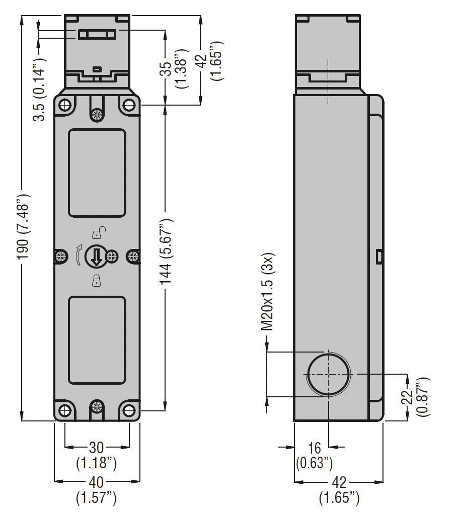 Замок безопасности Lovato Electric KEN1E3024F