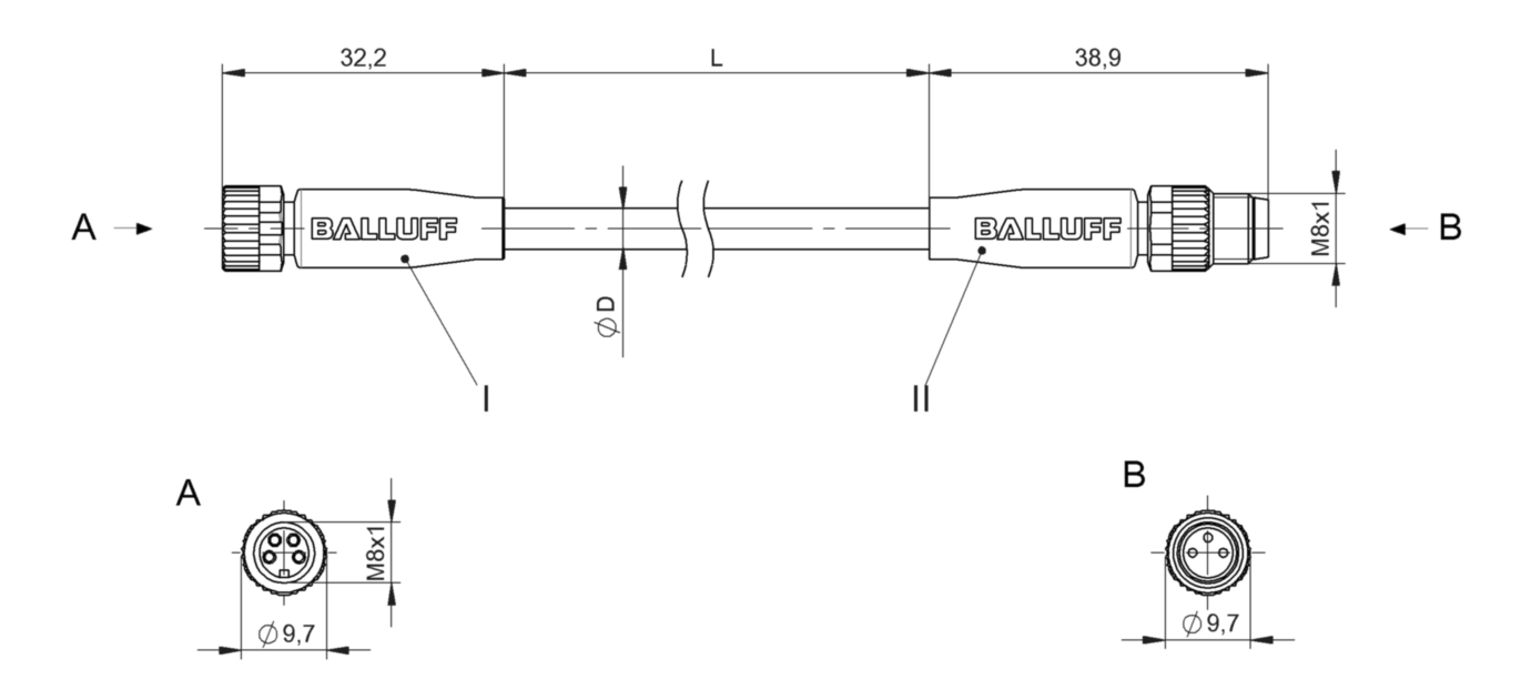Соединительный кабель Balluff BCC M314-M313-30-300-PX0334-006