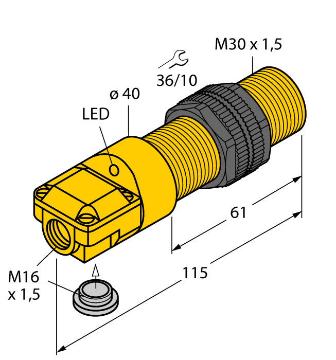 Индуктивный датчик TURCK BI10-P30SR-AN6X