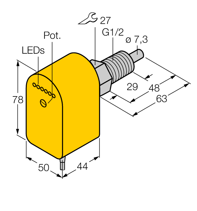 Датчик потока TURCK FCS-GL1/2A4P-VRX/24VDC
