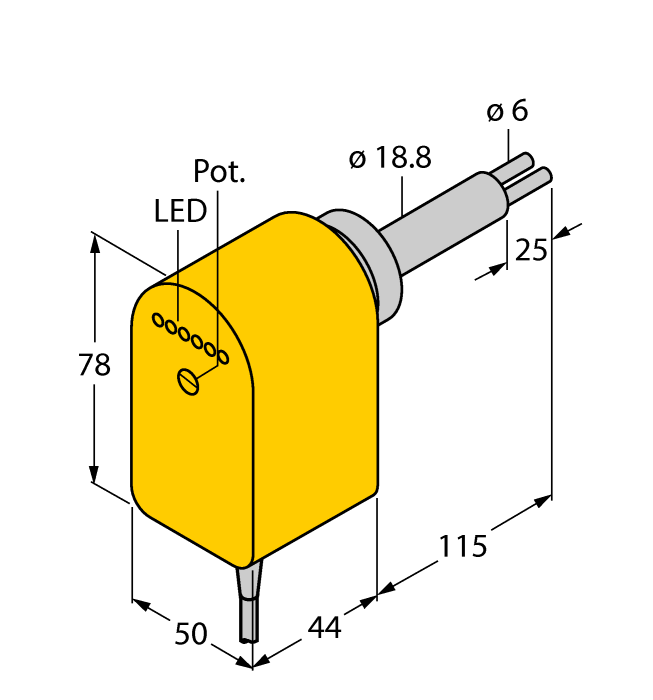 Датчик потока TURCK FCS-HA2P-VRX/24VDC/AL115 6M