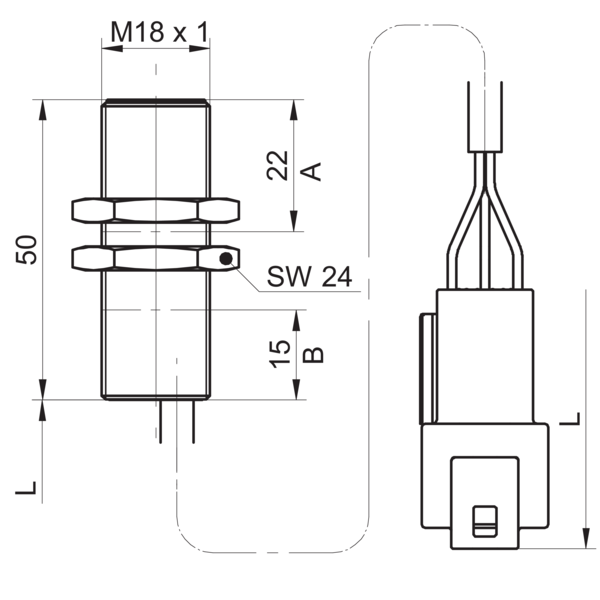 Индуктивный датчик расстояния Baumer IR18V.D08L-F50.UA1Z.9BDU/0035_A002_E010