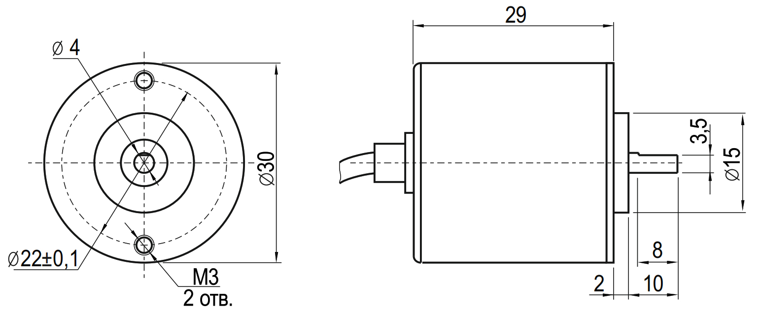 Инкрементальный энкодер INNOCONT ESI-S30-4-100-6-L-5