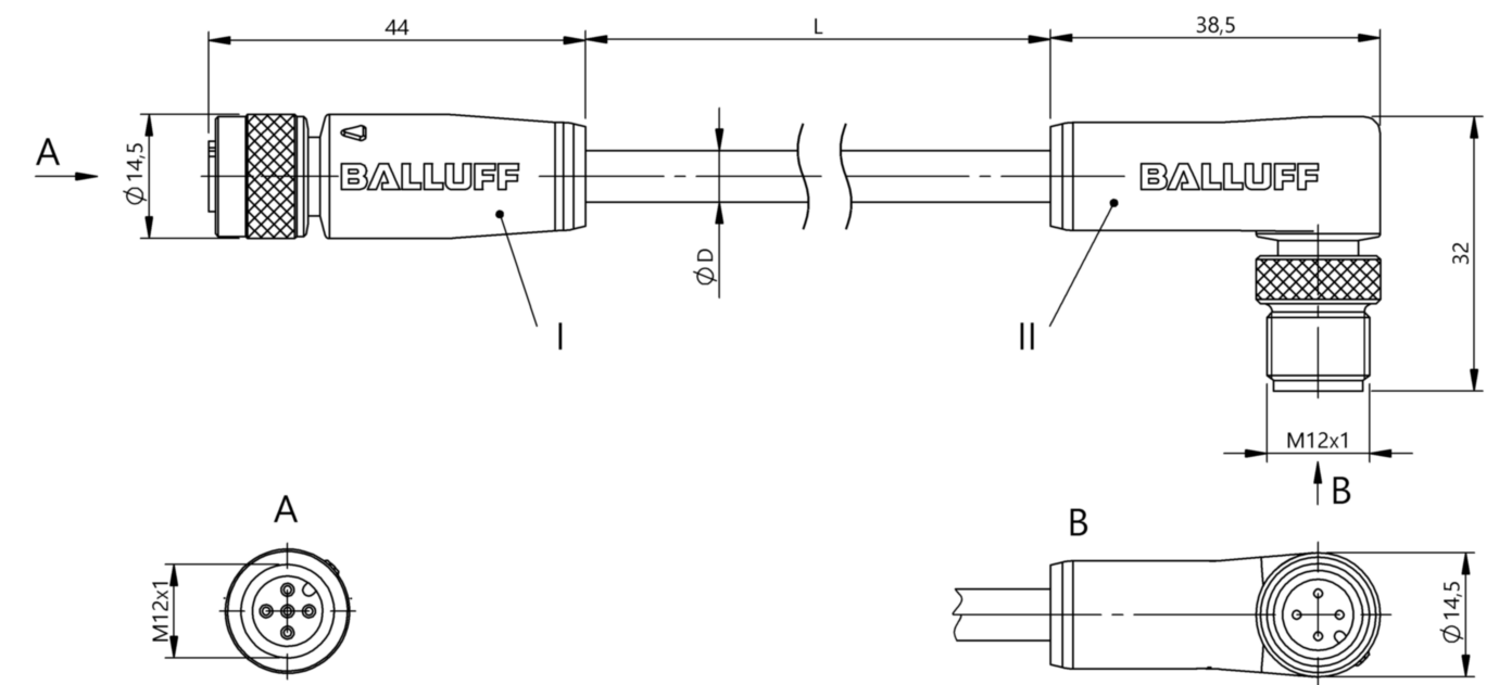 Соединительный кабель Balluff BCC M415-M424-3A-305-PS0434-030