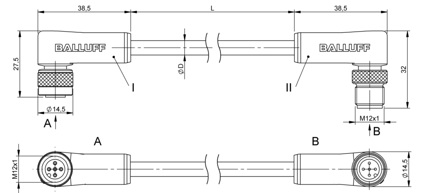 Соединительный кабель Balluff BCC M425-M425-3A-330-PS85N6-020