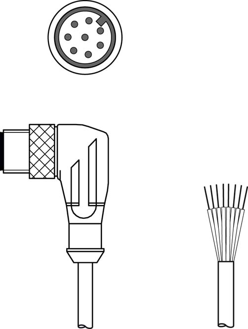 Разъем с кабелем Leuze Electronic KS U-M12-8W-P1-100