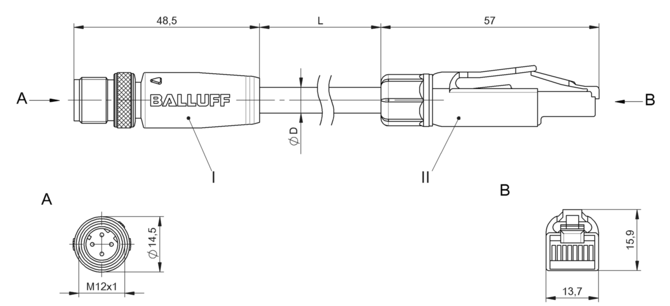 Соединительный кабель Balluff BCC M414-E834-8G-668-PS54N2-400