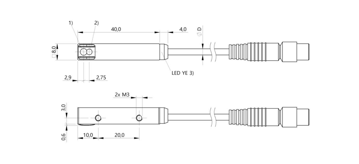 Оптический датчик Balluff BOS Q08M-UUI-KH22-00,2-S49