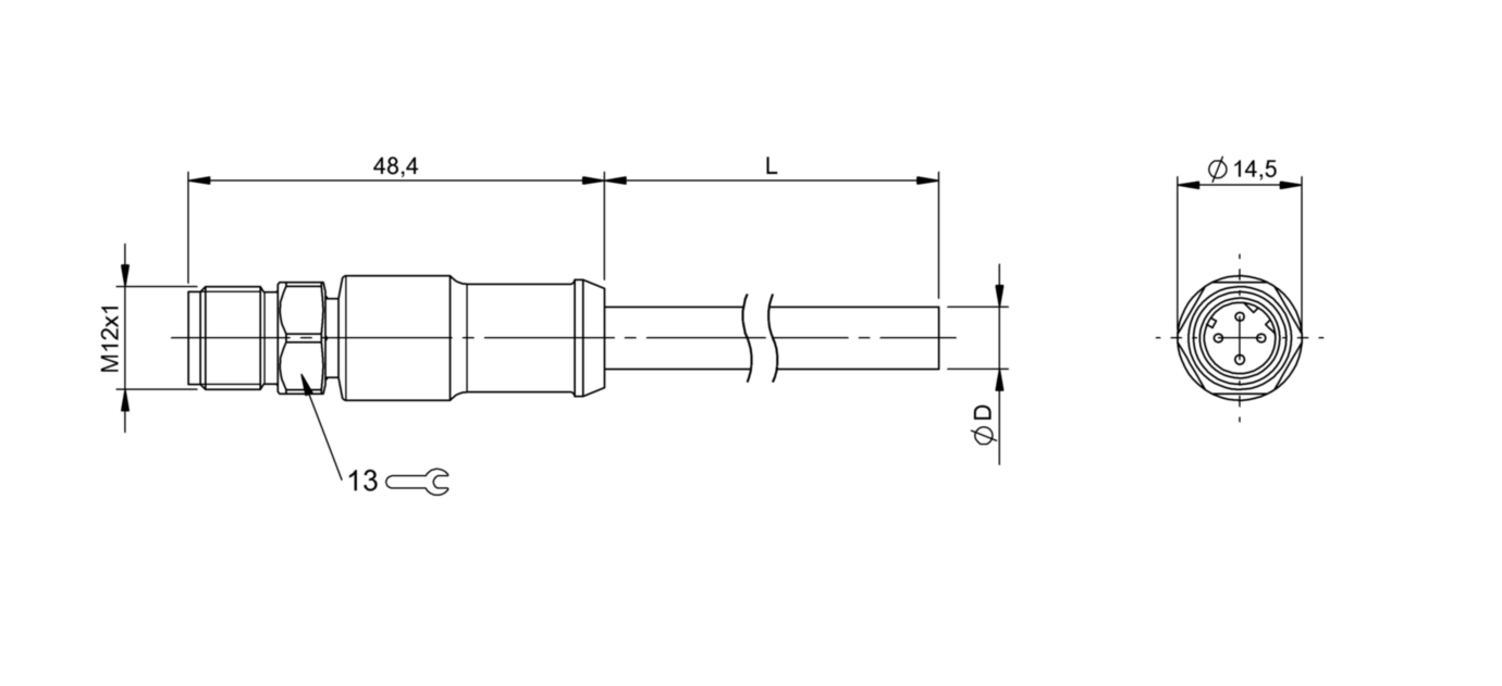 Разъем с кабелем Balluff BCC S4B4-0000-2D-032-PS54N2-050-C009