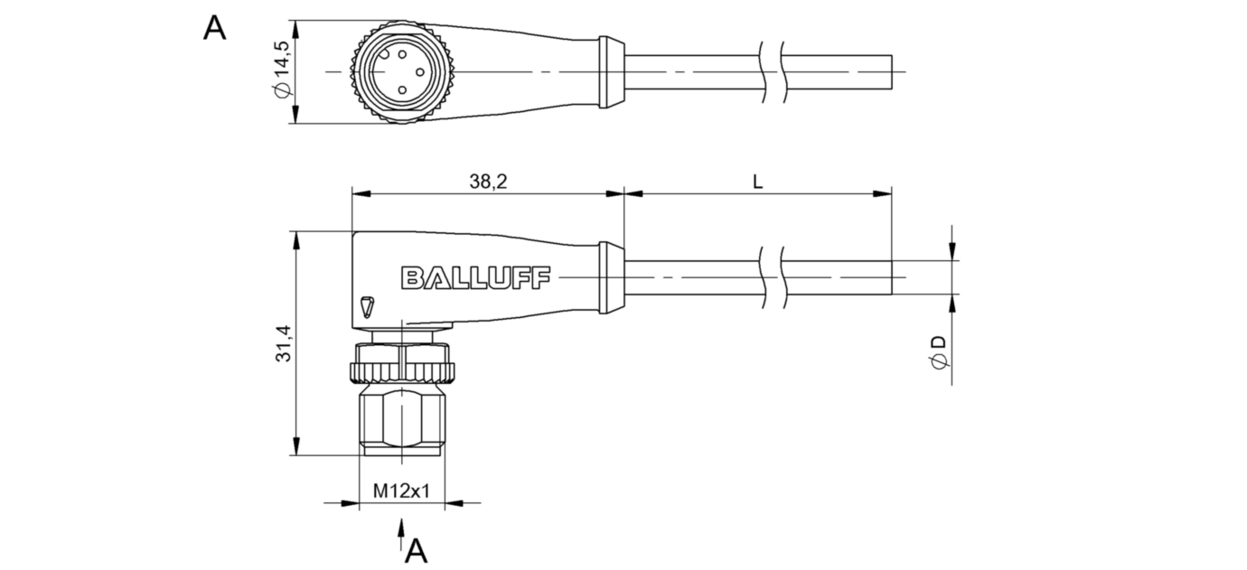 Разъем с кабелем Balluff BCC M423-0000-2A-001-PX0334-200